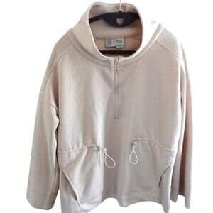 Saturday Sunday Anthropologie Freesia Quarter Zip Cinch Waist Pullover XS Preppy